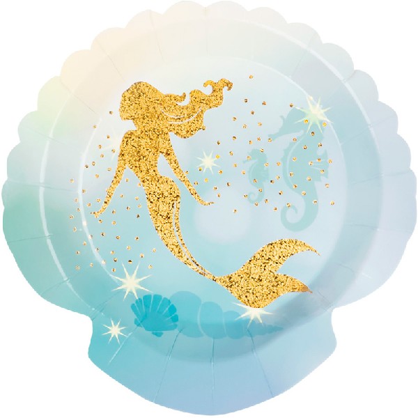 124089 ΧΑΡΤΙΝΑ ΠΙΑΤΑ ΓΛΥΚΟΥ ΣΕ ΣΧΗΜΑ ΚΟΧΥΛΙ- MERMAID FOIL GOLD 18ΕΚ- 6ΤΕΜ - Image 1