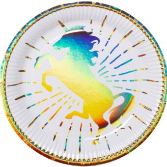 ΧΑΡΤΙΝΑ ΠΙΑΤΑ UNICORN FOIL GOLD  22ΕΚ- 6ΤΕΜ