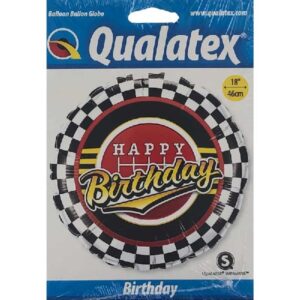 ΜΠΑΛΟΝΙ "HAPPY BIRTHDAY" FOIL RACING ΚΑΡΟ ΑΣΠΡΟΜΑΥΡΟ 1ΤΕΜ. 46ΕΚ - Image 2