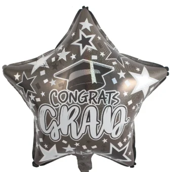 ΜΠΑΛΟΝΙ GRADUATION "CONGRATS GRAD", ΡΟΖ ΚΑΠΕΛΟ FOIL, 45ΕΚ - Image 2