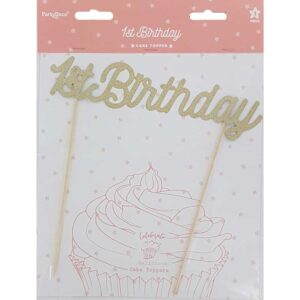 CAKE TOPPER 1ST BIRTHDAY ΧΡΥΣΟ ΓΚΛΙΤΕΡ-1ΤΕΜ - Image 2