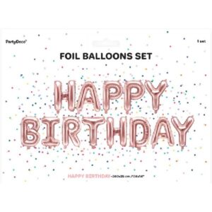 ΜΠΑΛΟΝΙΑ FOIL HAPPY BIRTHDAY ΡΟΖ ΧΡΥΣΟ 13ΤΕΜ-35 ΕΚ - Image 2