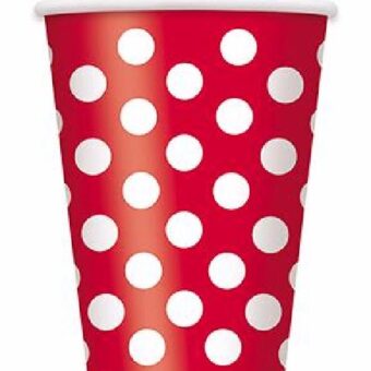 ΧΑΡΤΙΝΑ ΠΟΤΗΡΙΑ ΠΟΥΑ ΚΟΚΚΙΝΟ ΜΕ ΛΕΥΚΟ 12oz - 6 ΤΕΜ