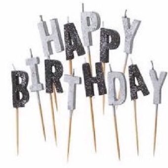 ΚΕΡΑΚΙΑ HAPPY BIRTHDAY ΜΑΥΡΟ-ΑΣΗΜΙ - Image 2