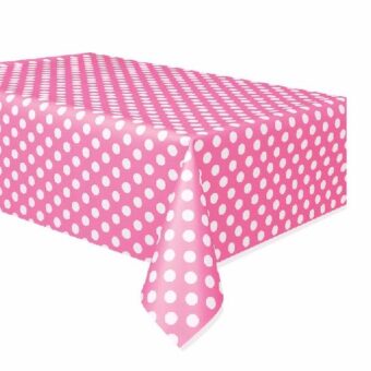 ΤΡΑΠΕΖΟΜΑΝΤΗΛΟ ΠΛΑΣΤΙΚΟ ΠΟΥΑ ΦΟΥΞΙΑ -ΛΕΥΚΟ 1,37m*2,74m - Image 2