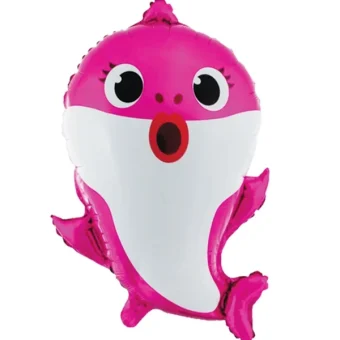 ΜΠΑΛΟΝΙ "BABY SHARK", ΦΟΥΞΙΑ FOIL, 63ΕΚ