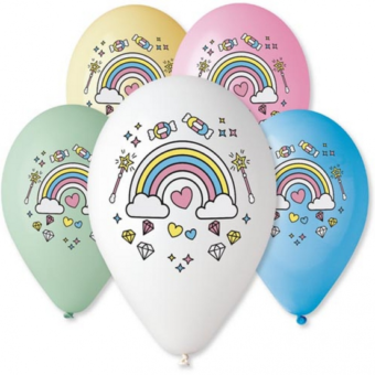 ΜΠΑΛΟΝΙΑ ΛΑΤΕΞ "UNICORN - ΜΑΓΙΚΗ ΝΥΧΤΑ" ΠΟΛΥΧΡΩΜΑ, 5ΤΕΜ-30EK - Image 2