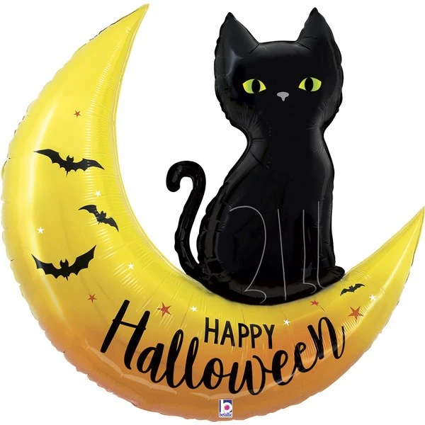 cat ΜΠΑΛΟΝΙ ΓΑΤΑ & ΦΕΓΓΑΡΙ HALLOWEEN 1μέτρο -1τεμ - Image 1