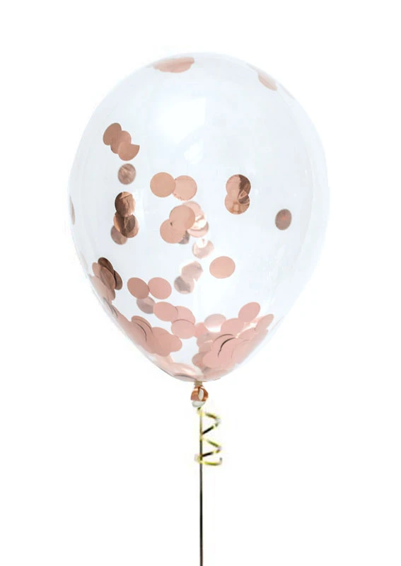 confetti-balloons-rose-gold-large_2400x_a37aea4f-d9ec-4996-8703-1aa8ecba8da3_600x_crop_center ΔΙΑΦΑΝΟ ΜΠΑΛΟΝΙ ΛΑΤΕΞ, ΜΕ ROSEGOLD ΚΟΜΦΕΤΙ, 1 ΤΕΜ, 33ΕΚ - Image 1
