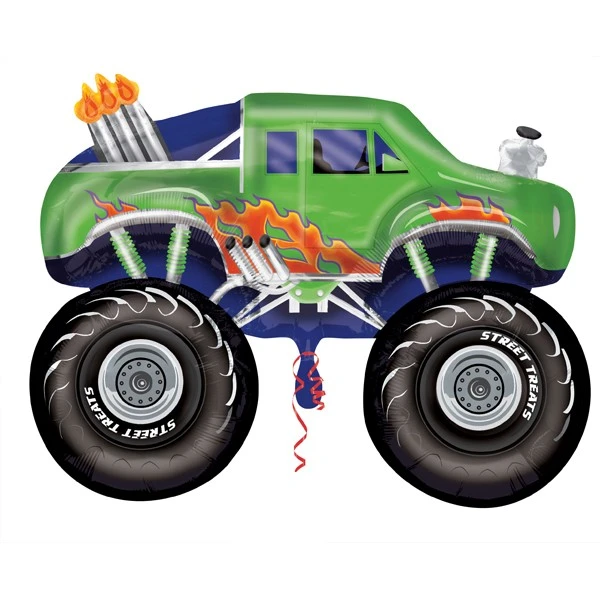monster-truck-green-street-treat-shape-flat_600x_crop_center ΜΠΑΛΟΝΙ "TRUCK", FOIL ΠΡΑΣΙΝΟ, 61ΕΚ - Image 1