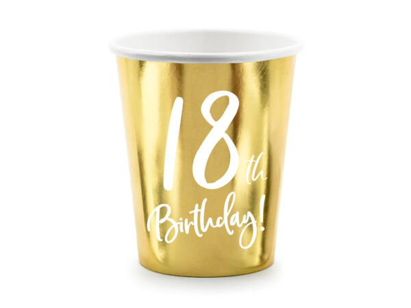 ΧΑΡΤΙΝΑ ΠΟΤΗΡΙΑ "18TH BIRTHDAY" 220ML , 6ΤΕΜ