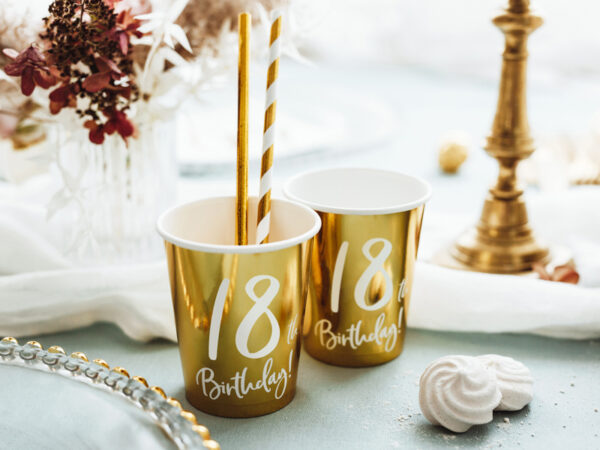 ΧΑΡΤΙΝΑ ΠΟΤΗΡΙΑ "18TH BIRTHDAY" 220ML , 6ΤΕΜ - Image 2