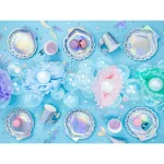 ΧΑΡΤΙΝΑ ΠΙΑΤΑ "Mermaid Party" κοχύλι ιριδίζον , 6ΤΕΜ -18,5εκ - Image 2