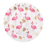 ΧΑΡΤΙΝΑ ΠΙΑΤΑ  FLAMINGO ΡΟΖ -FOIL ΧΡΥΣΟ 23 ΕΚ- 6ΤΕΜ