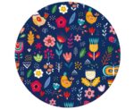 ΧΑΡΤΙΝΑ ΠΙΑΤΑ ΓΛΥΚΟΥ FLORAL ,ΣΚΟΥΡΟ ΜΠΛΕ , 6ΤΕΜ, 18εκ