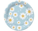 ΧΑΡΤΙΝΑ ΠΙΑΤΑ ΓΛΥΚΟΥ ''DAISIES'' ΓΑΛΑΖΙΟ 18εκ-6ΤΕΜ