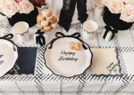 ΧΑΡΤΟΠΕΤΣΕΤΕΣ ''HAPPY BIRTHDAY BOW'' ΜΠΕΖ-ΜΑΥΡΟ 33*33ΕΚ 2ΦΥΛΛΕΣ - 12ΤΕΜ - Image 2