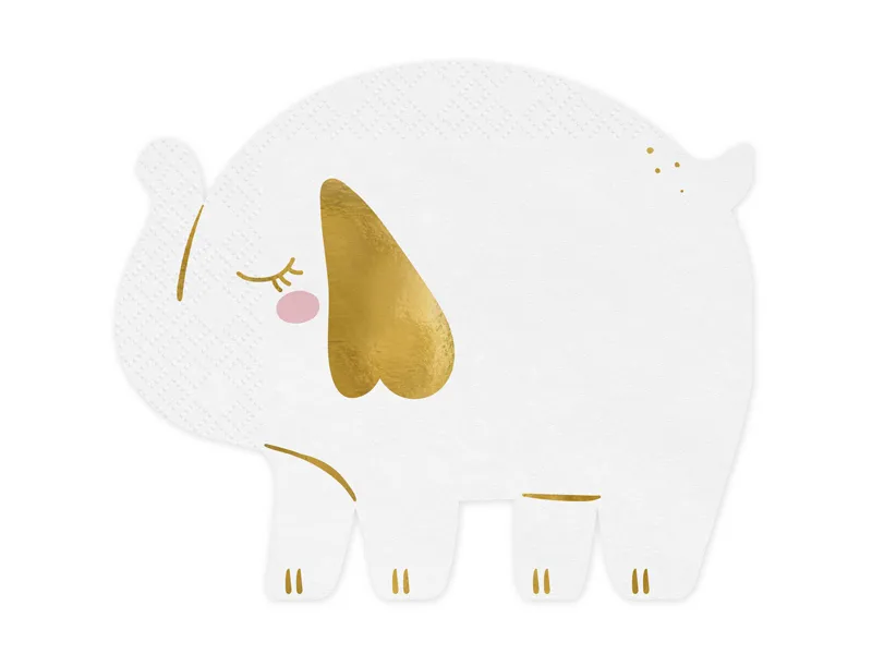 big_SPK33_01_S ΧΑΡΤΟΠΕΤΣΕΤΕΣ ''ELEPHANT'' ΛΕΥΚΟ-ΧΡΥΣΟ FOIL 16*13,5ΕΚ 2ΦΥΛΛΕΣ - 12ΤΕΜ - Image 1